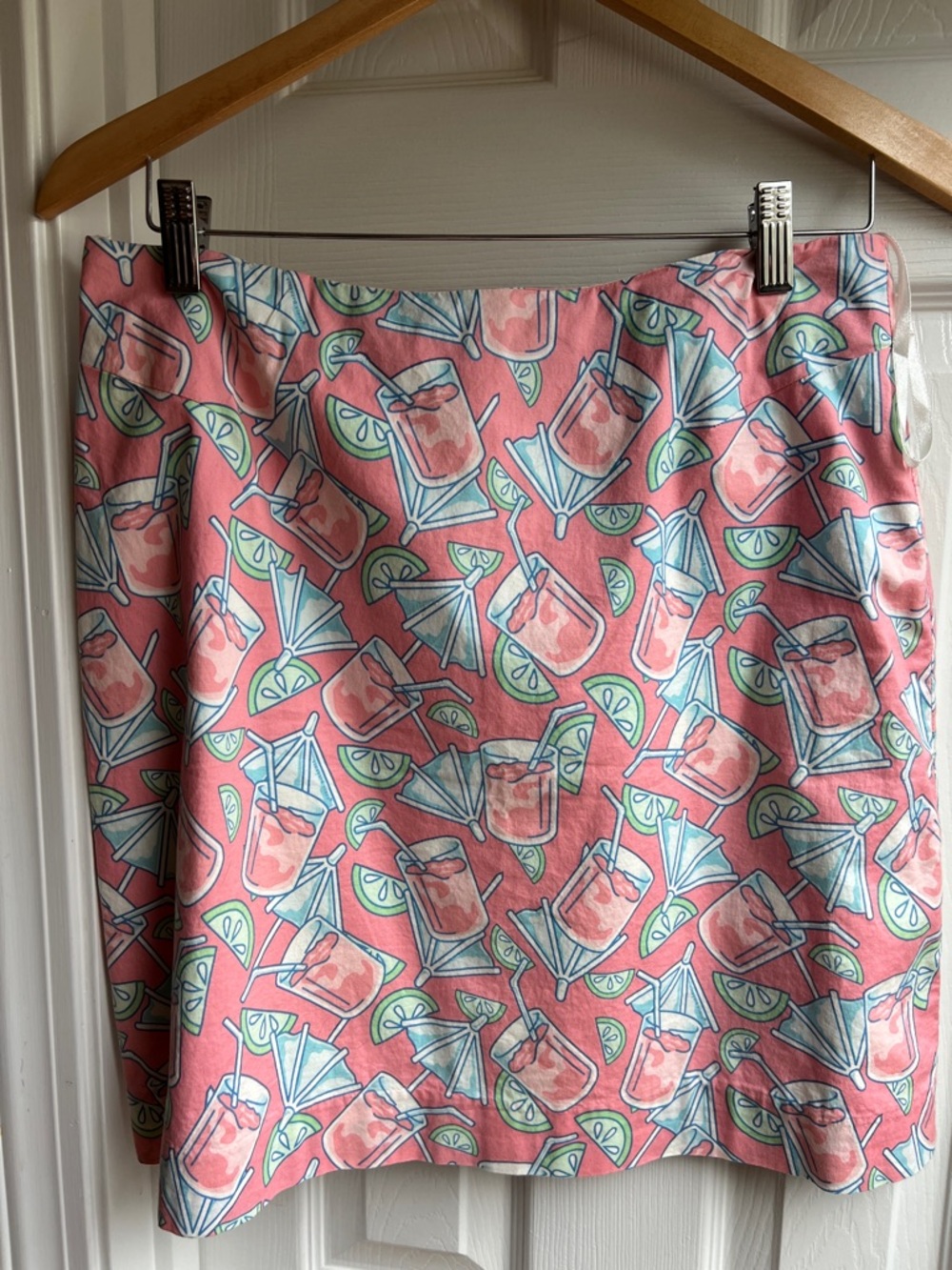 Vineyard Vines Pink Cocktail Print A-Line Skirt